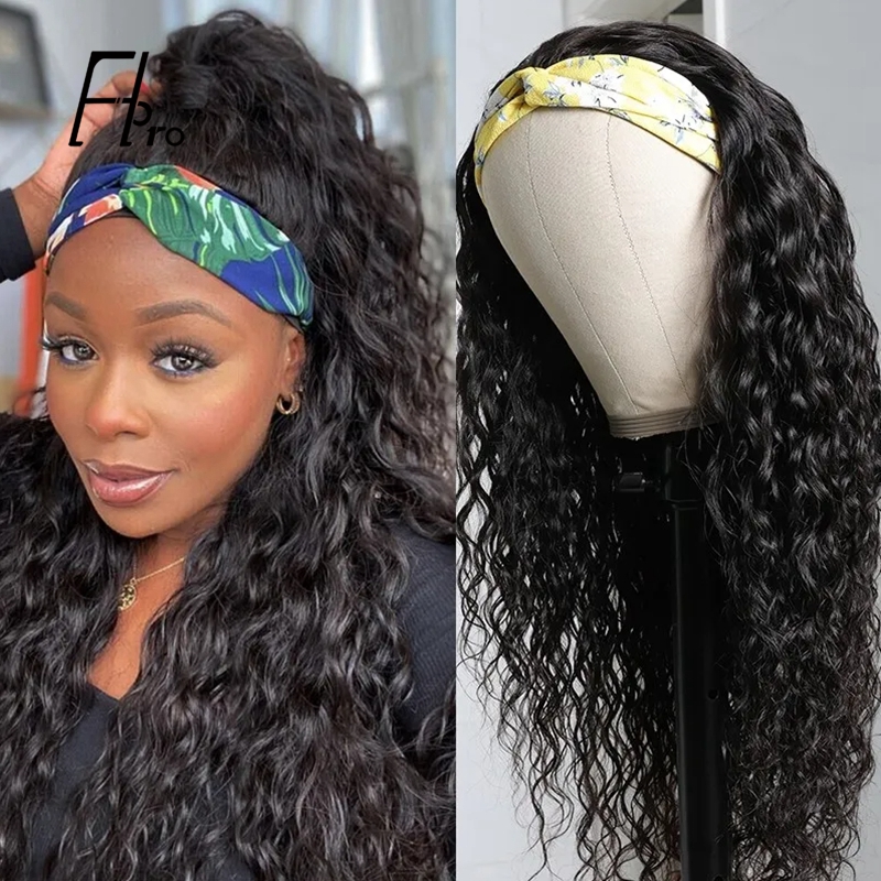 Headband Wigs Water Wave High Density Glueless Virgin Hair Wigs